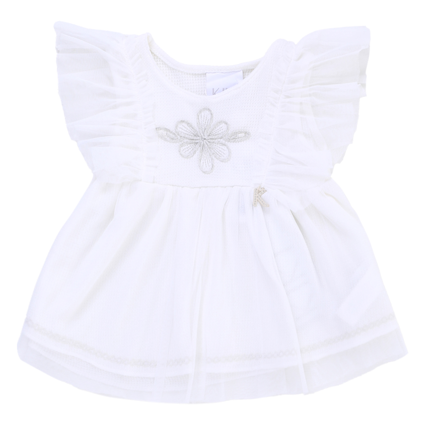 Conjunto Infantil Kiki Blusa Em Tule Bordado Flor E Short Conjunto Infantil Kiki Blusa Em Tule Bordado Flor E Short
