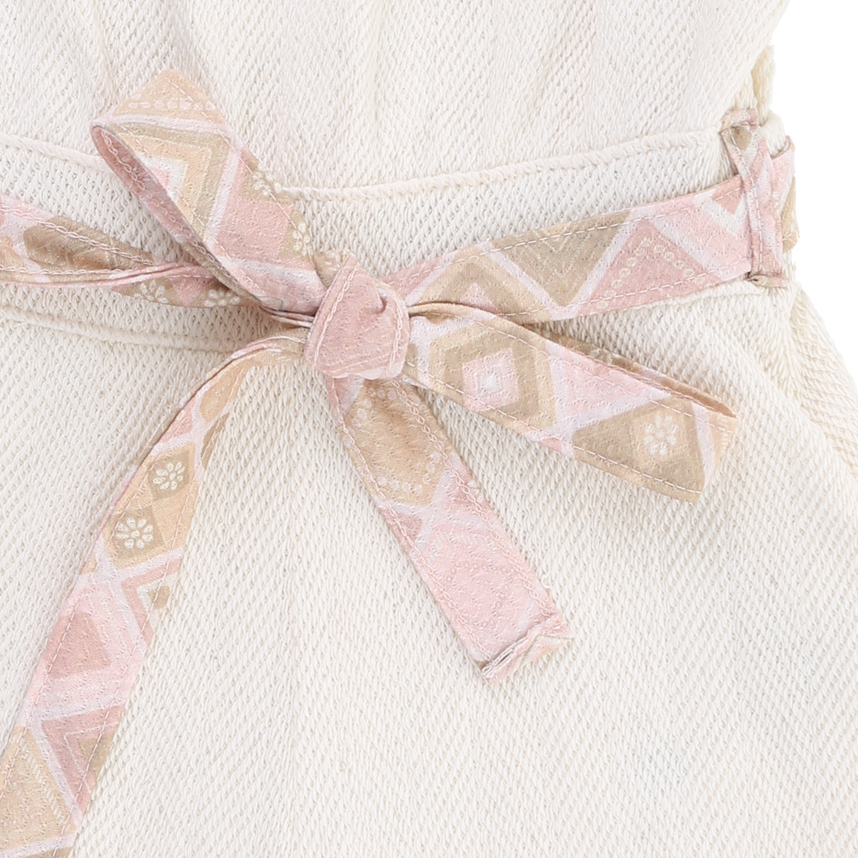 Macaquinho Infantil Kiki Manga Curta Babado E Amarração