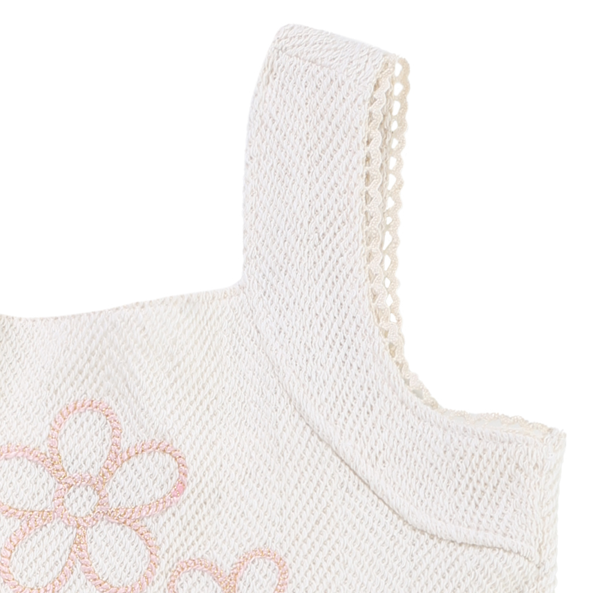 Vestido Infantil Kiki Bordado Flor e Barra com Babado Vestido Infantil Kiki Bordado Flor e Barra com Babado