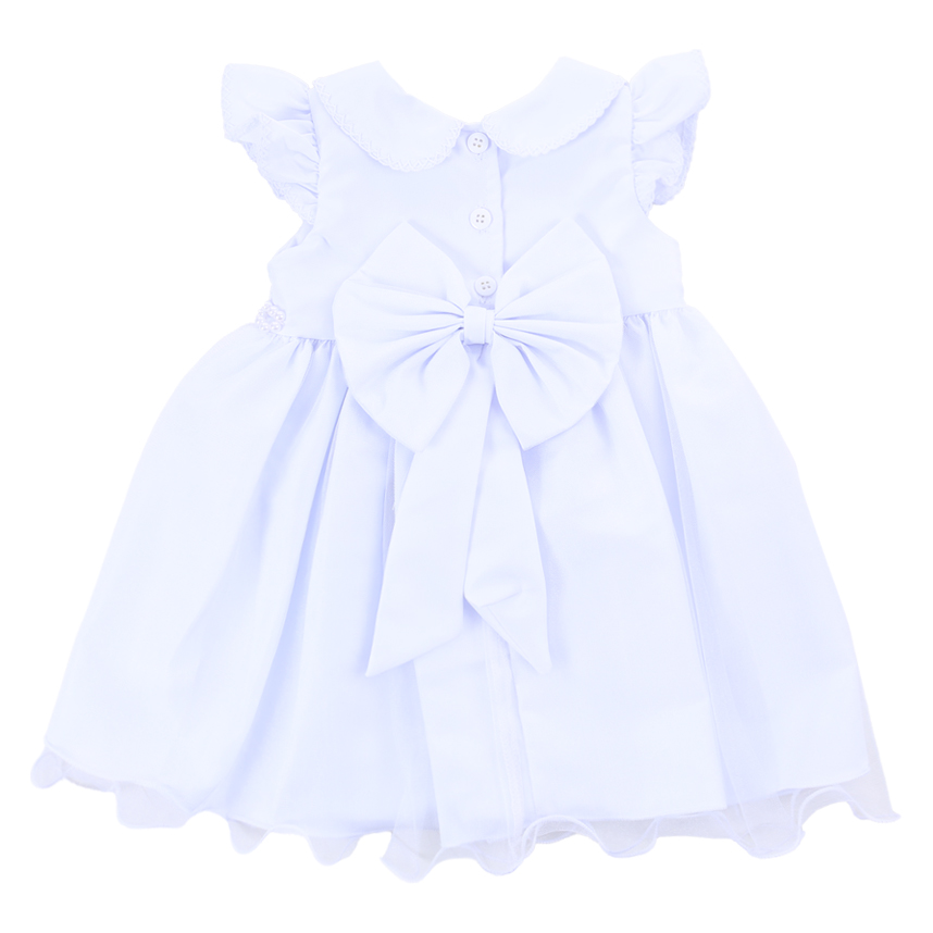 Vestido Bebê Din Don Manga Curta Gola E Pala Bordada Vestido Bebê Din Don Manga Curta Gola E Pala Bordada