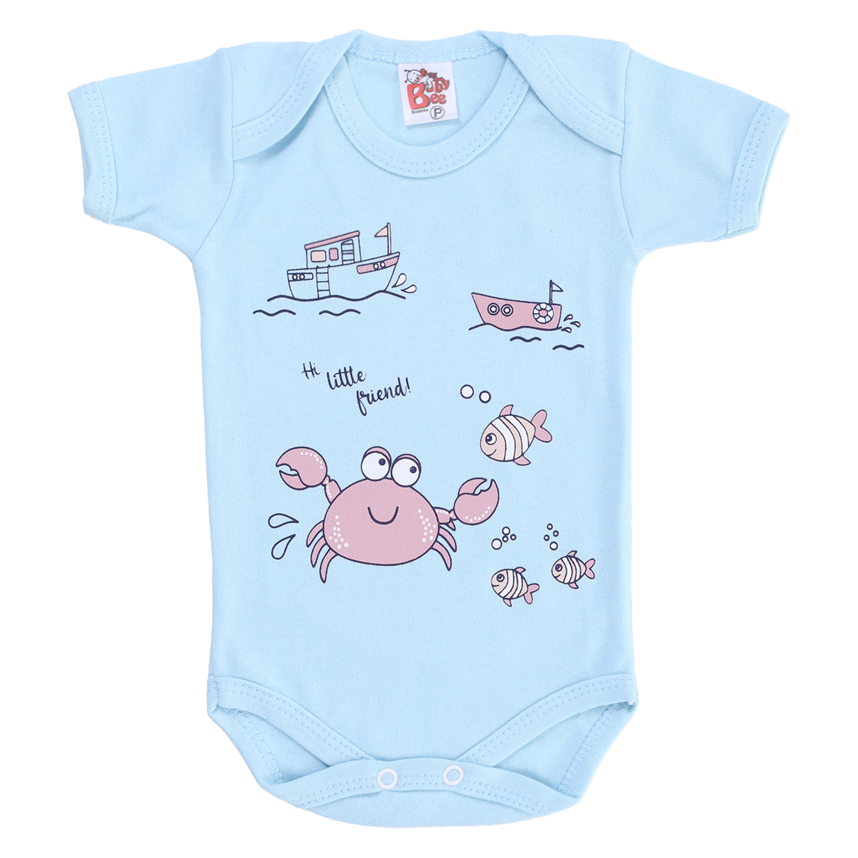 Body Bebê Baby Bee Manga Curta Estampa Siri 3 Peças Body Bebê Baby Bee Manga Curta Estampa Siri 3 Peças