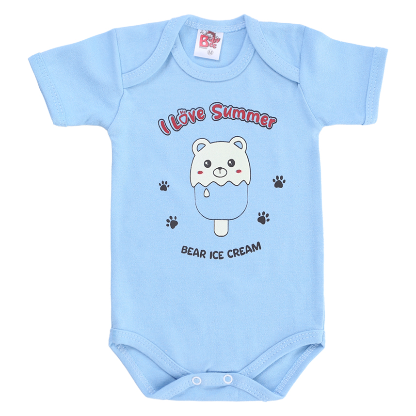 Kit Body Bebê Baby Bee Manga Curta Urso 3 Peças Kit Body Bebê Baby Bee Manga Curta Urso 3 Peças