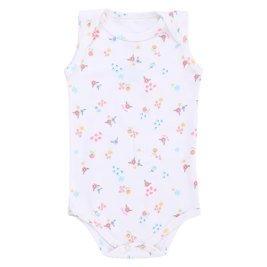 Kit Body Bebê Kiko Cavado Estampa Flores 3 Peças Kit Body Bebê Kiko Cavado Estampa Flores 3 Peças