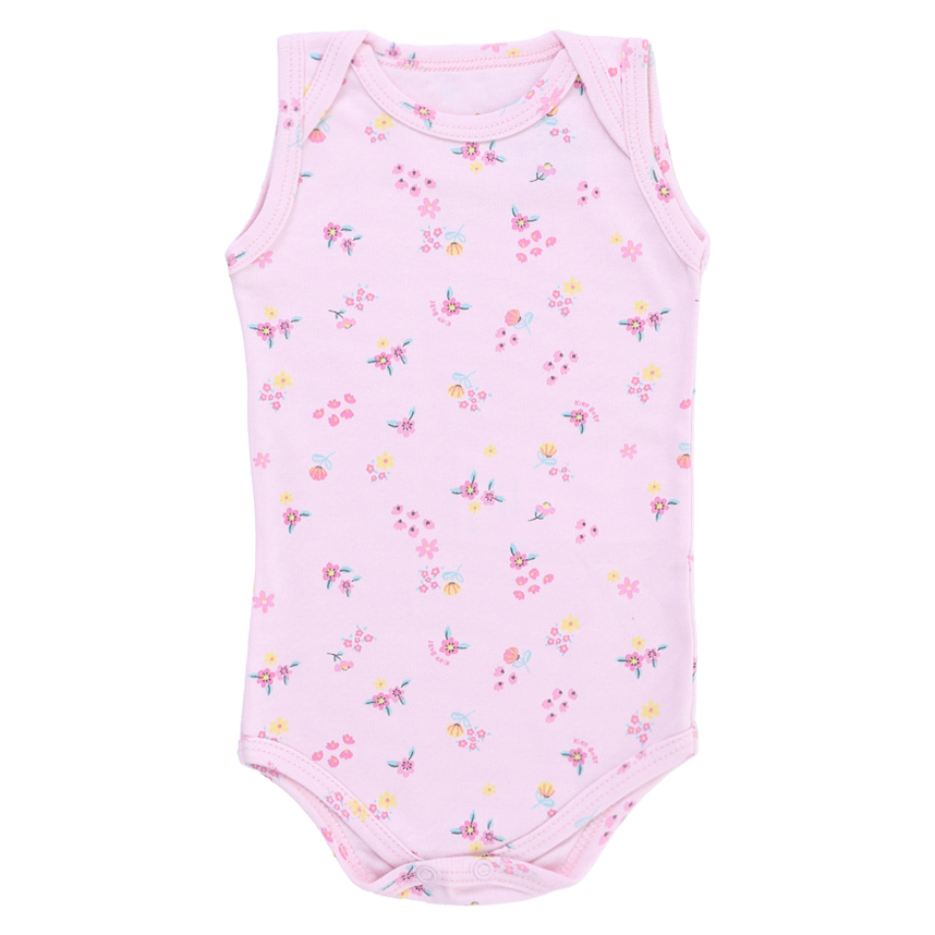 Kit Body Bebê Kiko Cavado Estampa Flores 3 Peças Kit Body Bebê Kiko Cavado Estampa Flores 3 Peças