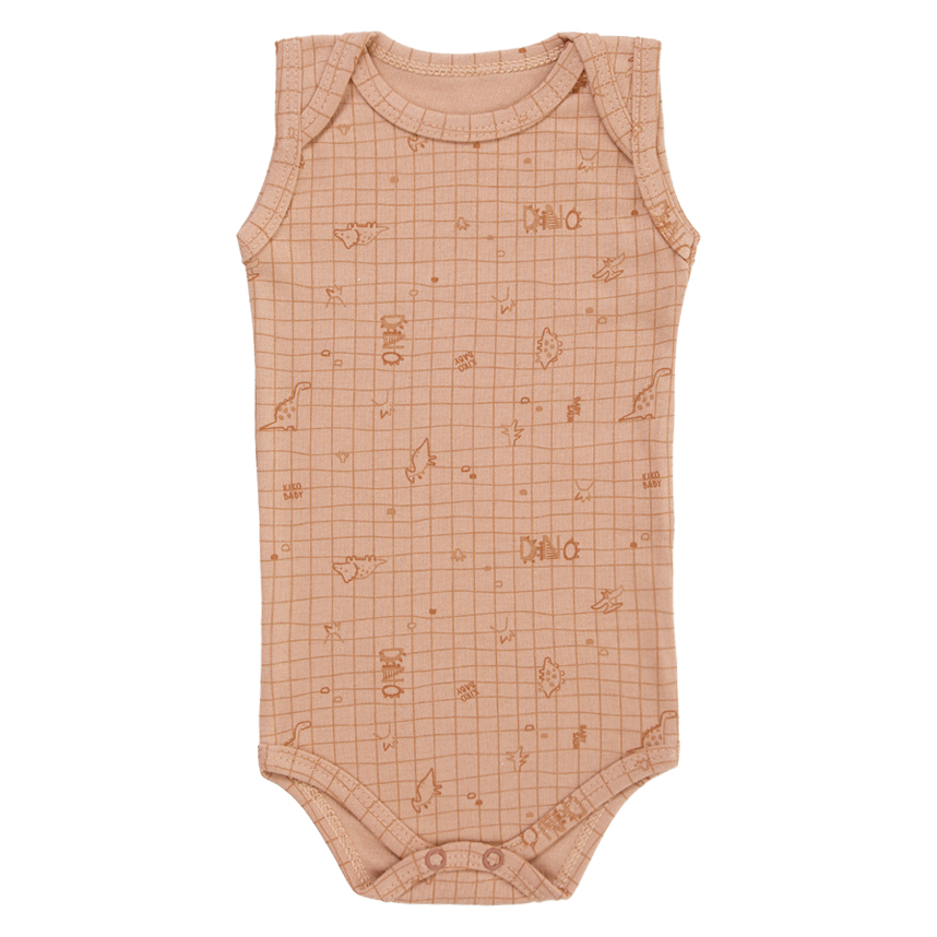 Kit Body Bebê Kiko Regata Estampa Dinossauros 3 Peças Kit Body Bebê Kiko Regata Estampa Dinossauros 3 Peças