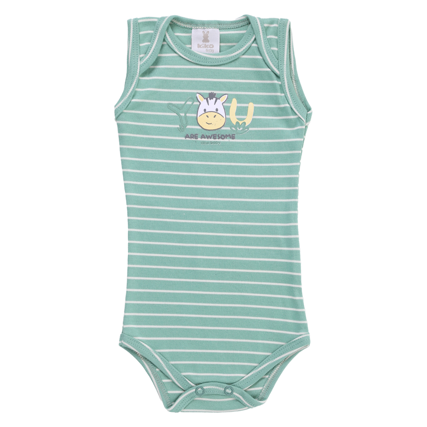 Kit Body Bebê Kiko Regata Estampa Safari 3 Peças Kit Body Bebê Kiko Regata Estampa Safari 3 Peças