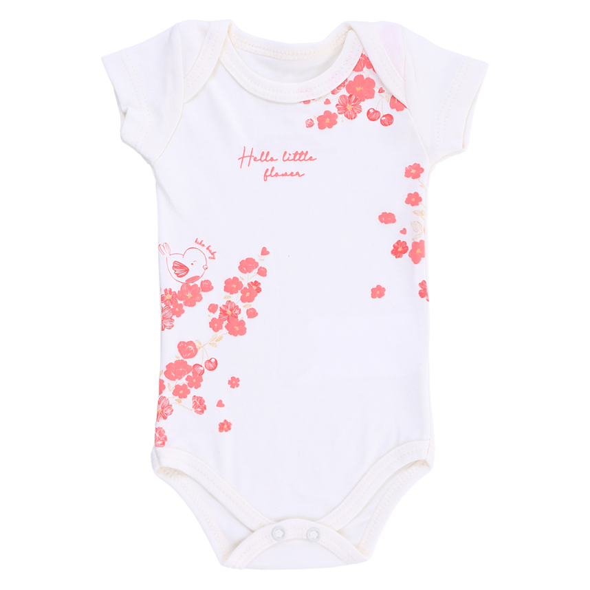 Kit Body Bebê Kiko Manga Curta Estampa Floral 3 Peças Kit Body Bebê Kiko Manga Curta Estampa Floral 3 Peças