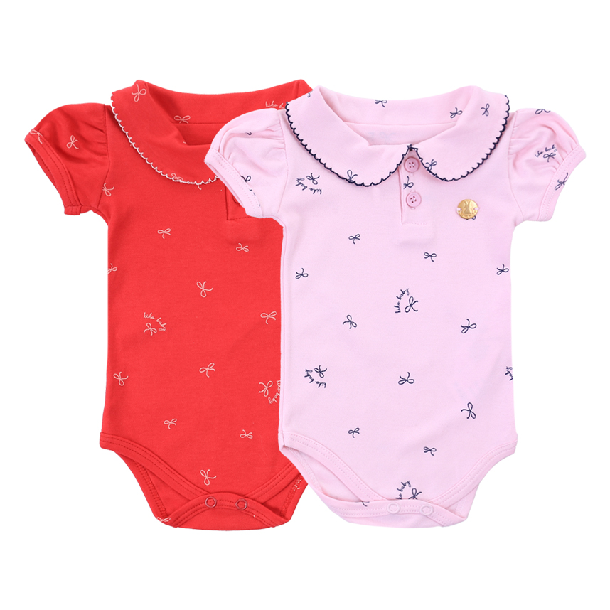 Kit Body Bebê Kiko Manga Curta Estampa Laço 2 Peças