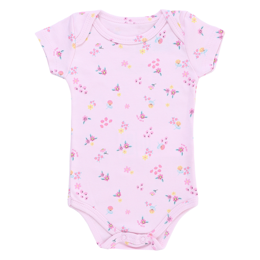 Kit Body Bebê Kiko Manga Curta Estampa Flores 3 Peças Kit Body Bebê Kiko Manga Curta Estampa Flores 3 Peças