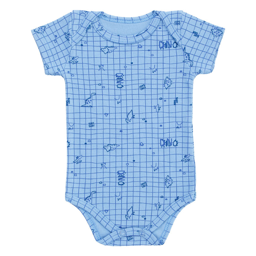 Kit Body Bebê Kiko Manga Curta Estampa Dinossauros 3 Peças Kit Body Bebê Kiko Manga Curta Estampa Dinossauros 3 Peças
