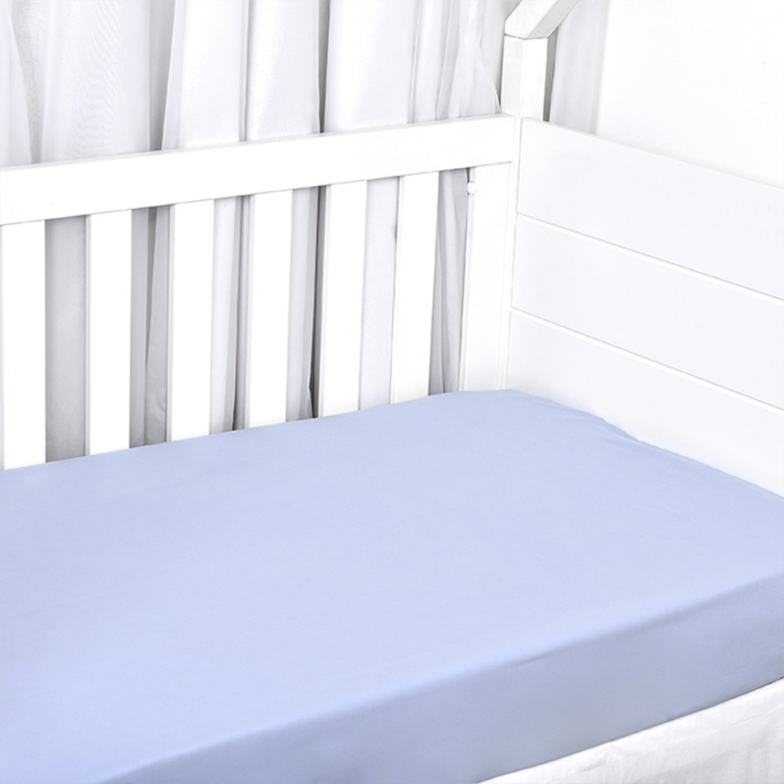 Lençol Para Berço Minasrey Loupiot Com Elástico Liso Azul