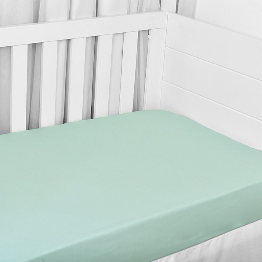 Lençol Para Berço Minasrey Loupiot Com Elástico Liso Verde