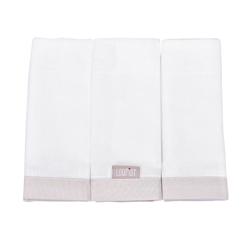 Pano De Boca Minasrey Loupiot Cinza Liso 3 Peças