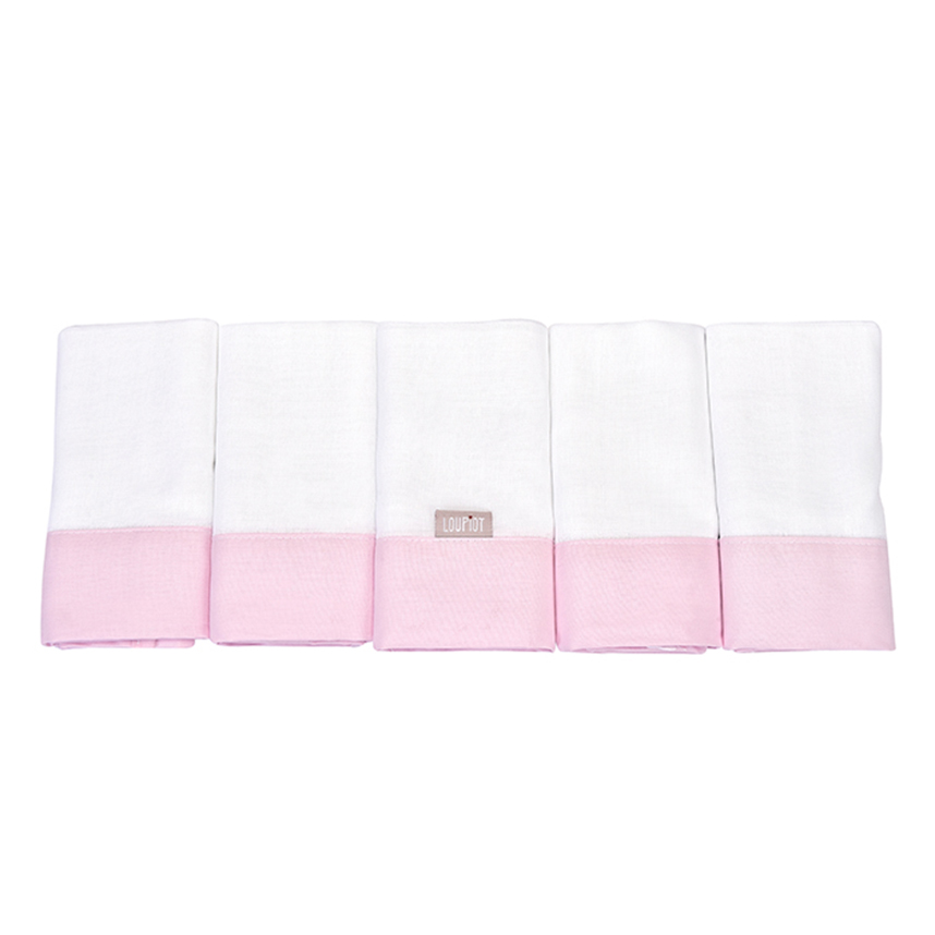 Kit Fralda Bebê Minasrey Loupiot Rosa Com 5 Peças Kit Fralda Bebê Minasrey Loupiot Rosa Com 5 Peças
