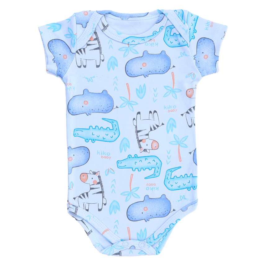 Kit Body Bebê Kiko Manga Curta Estampa Safari 3 Peças Kit Body Bebê Kiko Manga Curta Estampa Safari 3 Peças