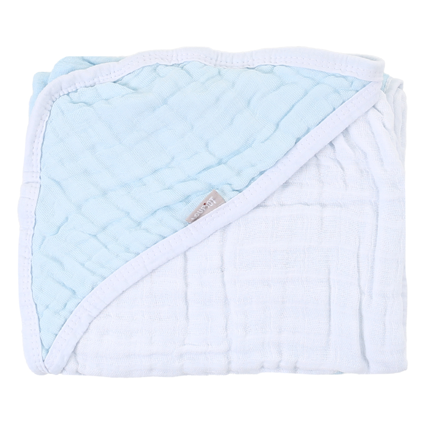 Toalha Soft Bebê Com Capuz Minasrey Loupiot Azul