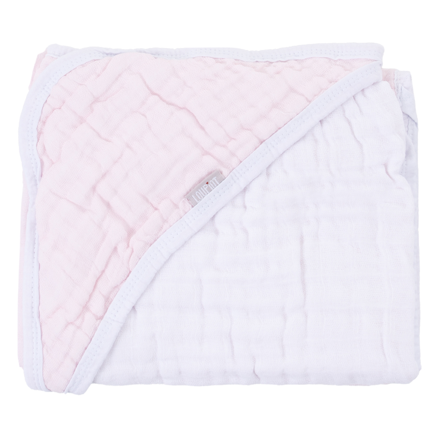 Toalha Soft Bebê Com Capuz Minasrey Loupiot Rosa