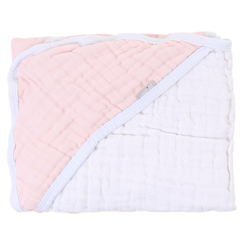 Toalha Soft Bebê Com Capuz Minasrey Loupiot Rosa