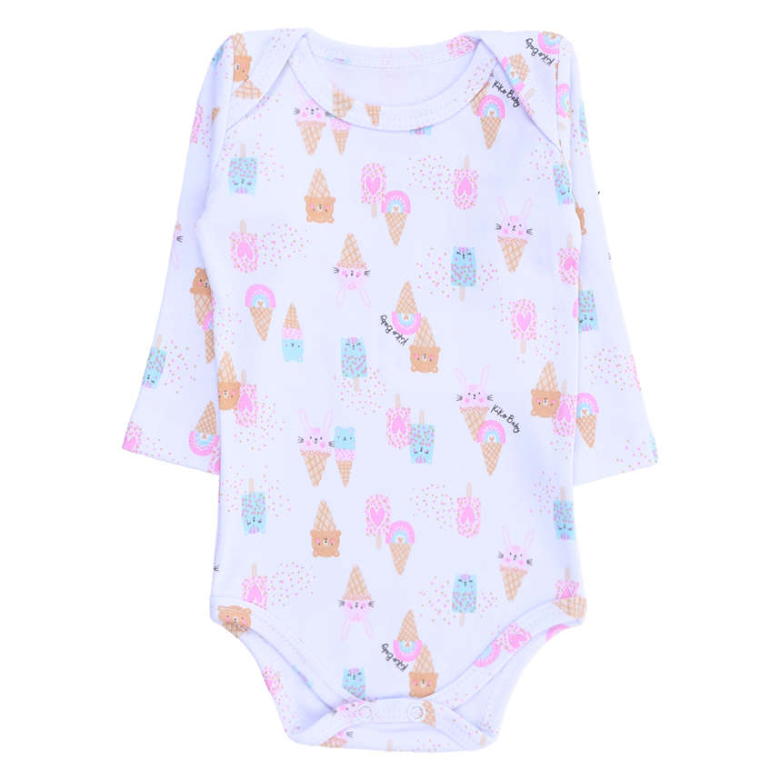 Kit Body Bebê Kiko Manga Longa Estampa Arco Íris 3 Peças Kit Body Bebê Kiko Manga Longa Estampa Arco Íris 3 Peças