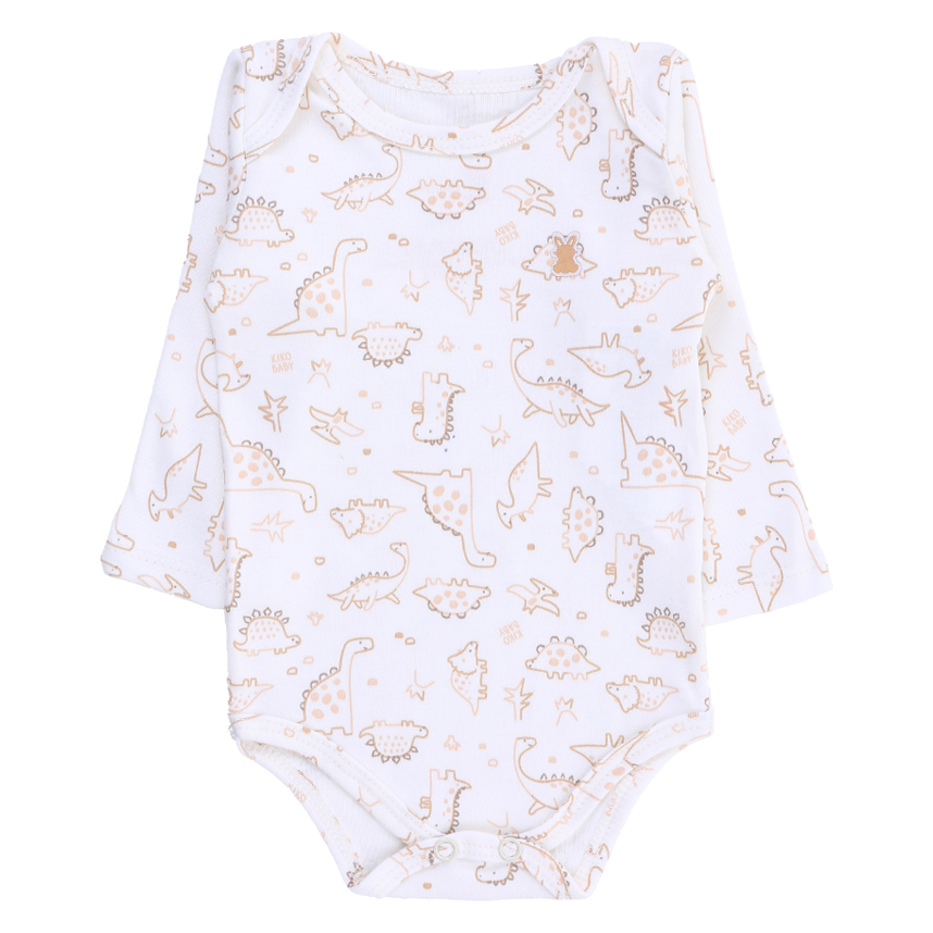 Kit Body Bebê Kiko Manga Longa Estampa Dinossauro 3 Peças Kit Body Bebê Kiko Manga Longa Estampa Dinossauro 3 Peças