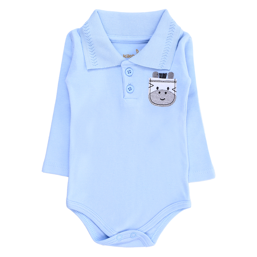 Kit Body Bebê Kiko Manga Longa Bordado Zebra 2 Peças