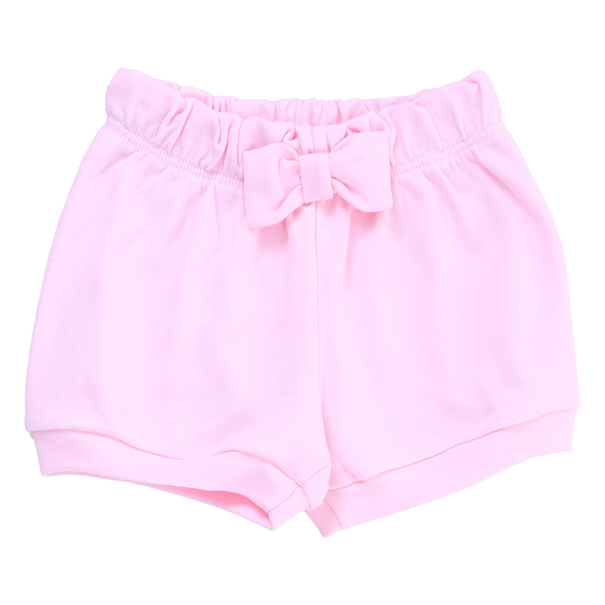 Kit Short Kiko Bebê Estampa Flores E Laço Em Suedine 3 Peças