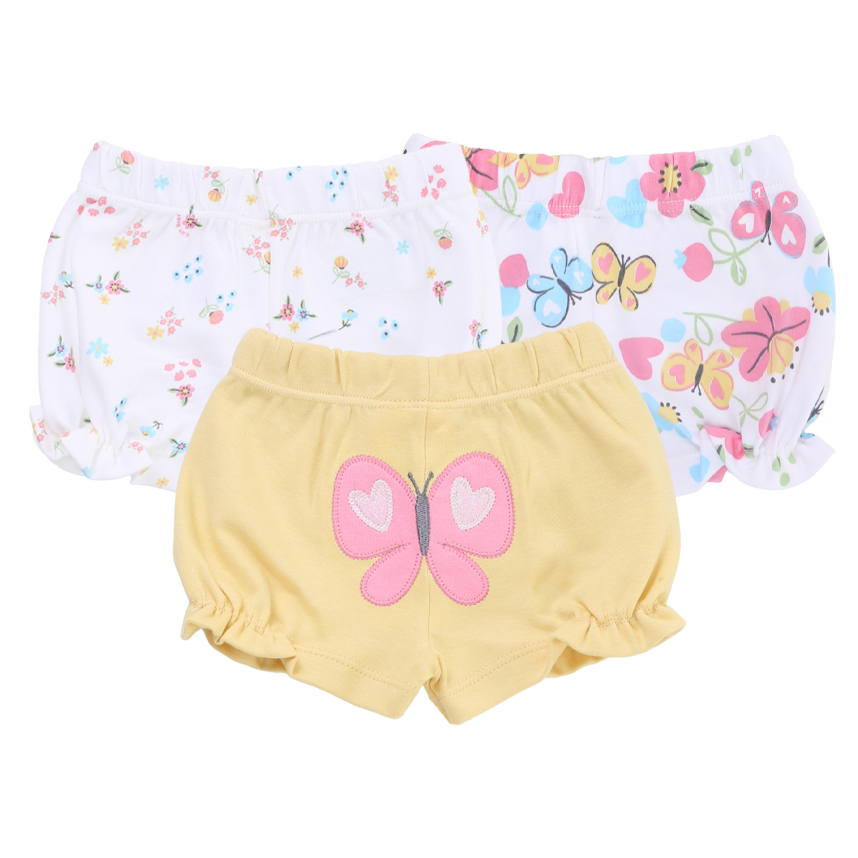 Kit Short Bebê Kiko Estampa Borboletas Em Suedine 3 Peças Kit Short Bebê Kiko Estampa Borboletas Em Suedine 3 Peças