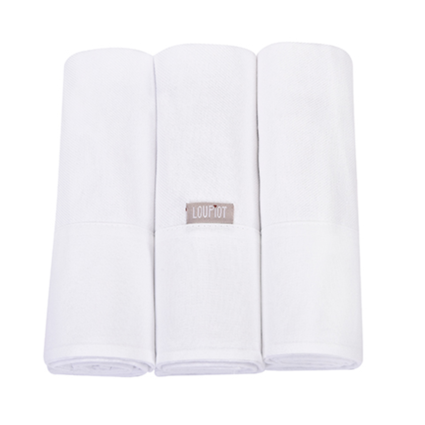 Kit Cueiro Bebê Minasrey Loupiot Branco 3 Peças Kit Cueiro Bebê Minasrey Loupiot Branco 3 Peças