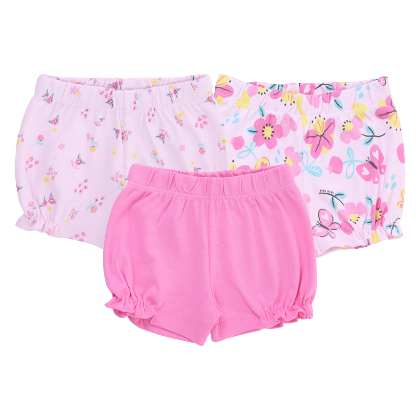 Kit Short Bebê Kiko Estampa Borboletas Em Suedine 3 Peças Kit Short Bebê Kiko Estampa Borboletas Em Suedine 3 Peças