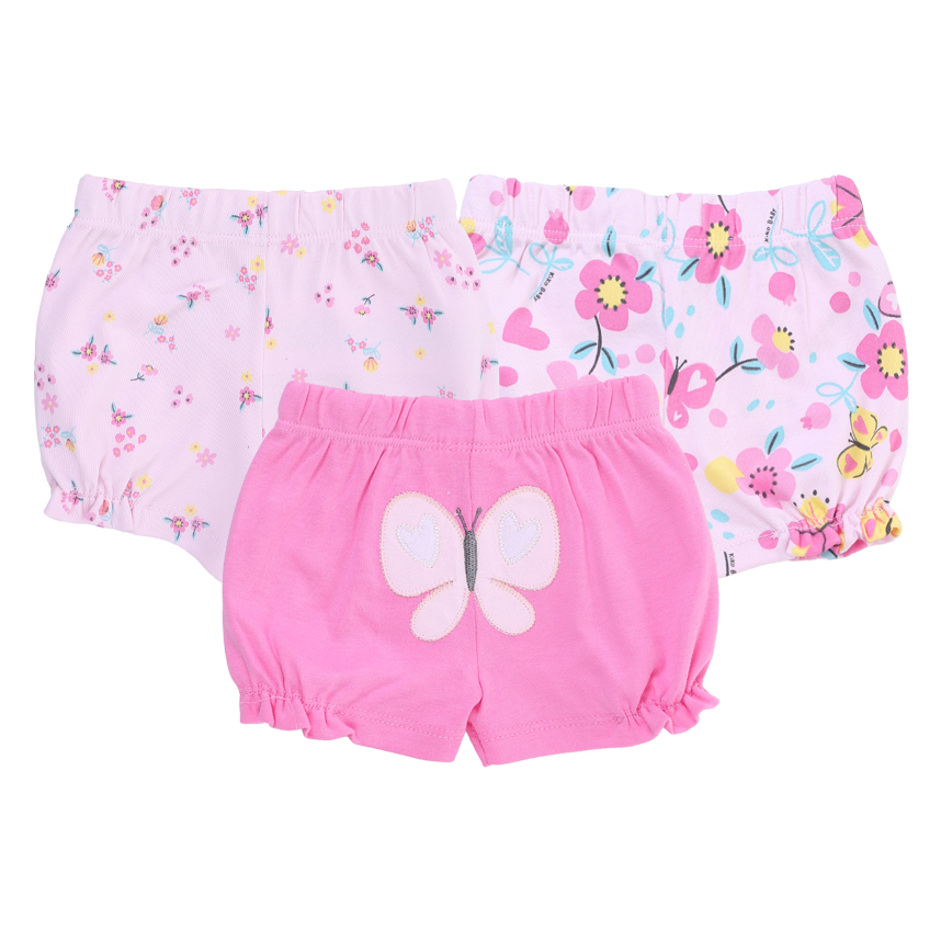 Kit Short Bebê Kiko Estampa Borboletas Em Suedine 3 Peças Kit Short Bebê Kiko Estampa Borboletas Em Suedine 3 Peças