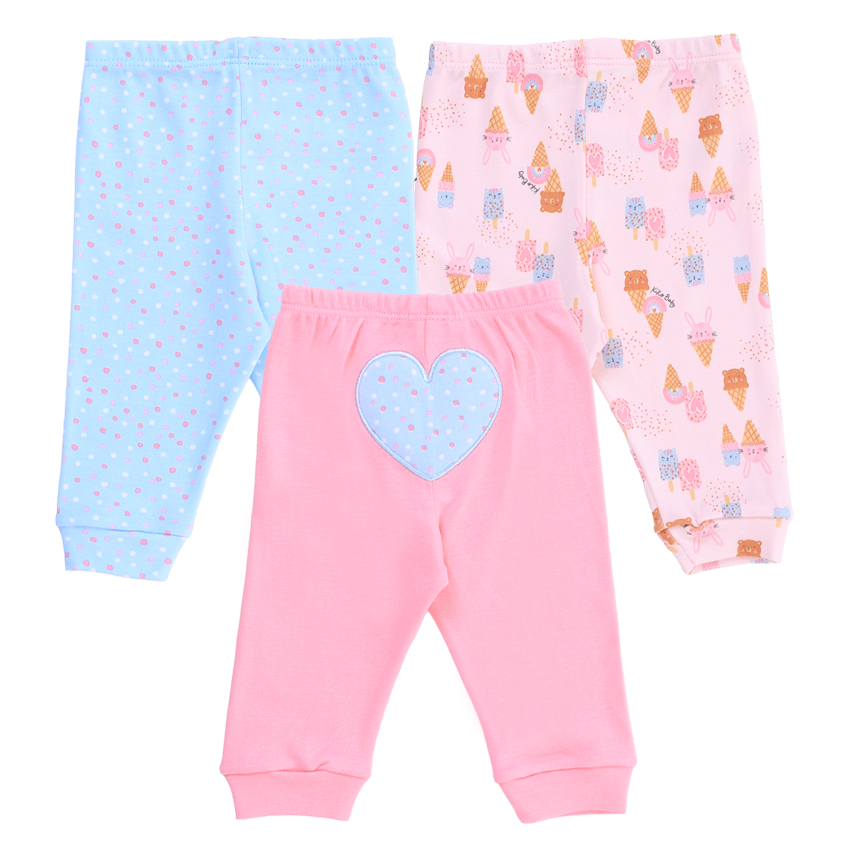 Kit Mijão Bebê Kiko Estampa Poá E Sorvetes 3 Peças