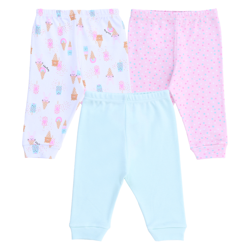 Kit Mijão Bebê Kiko Estampa Poá E Sorvetes 3 Peças