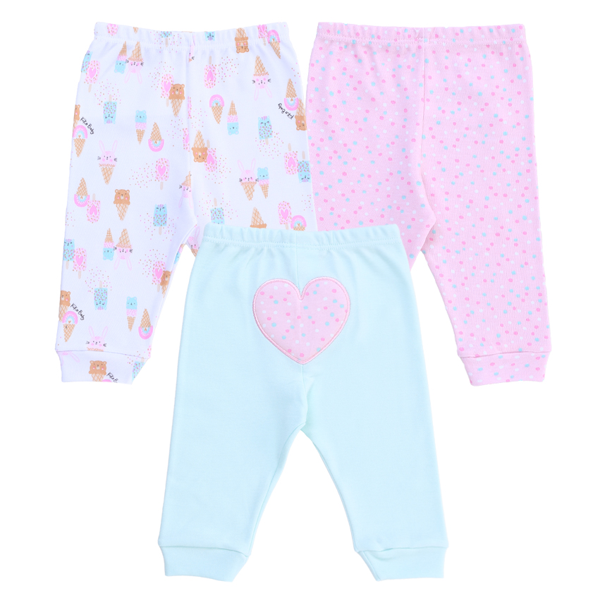 Kit Mijão Bebê Kiko Estampa Poá E Sorvetes 3 Peças