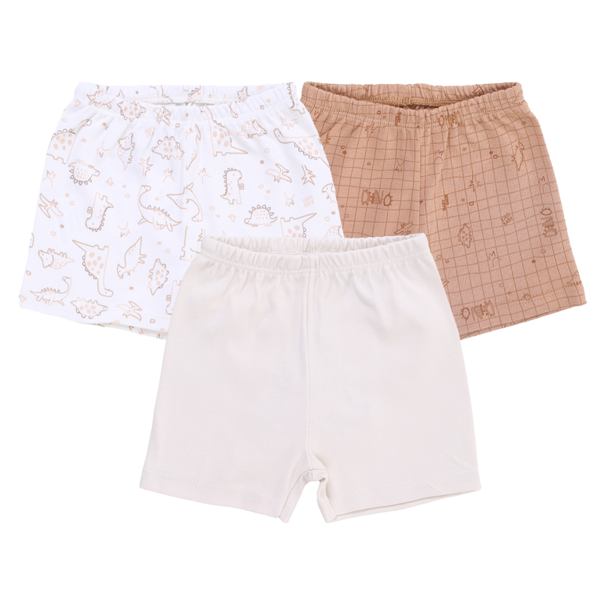 Kit Bermuda Bebê Kiko Estampa Dinossauro 3 Peças Kit Bermuda Bebê Kiko Estampa Dinossauro 3 Peças