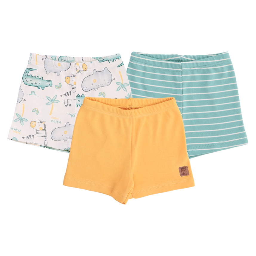 Kit Bermuda Bebê Kiko Estampa Safari 3 Peças