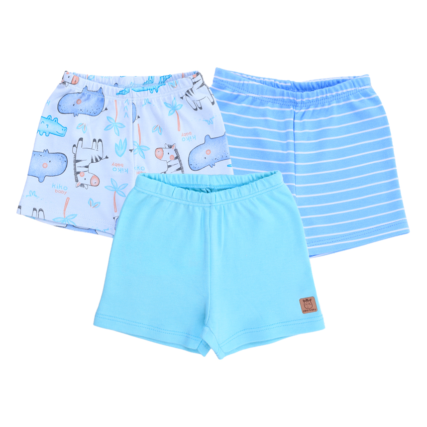 Kit Bermuda Bebê Kiko Estampa Safari 3 Peças