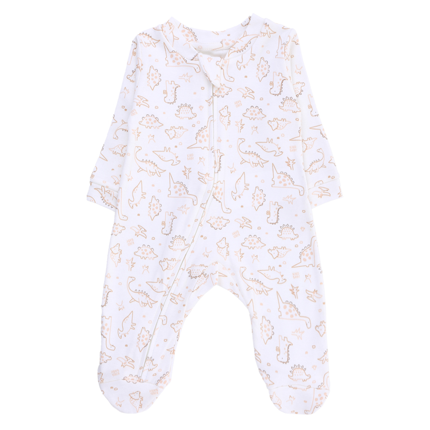 Macacão Longo Bebê Kiko Estampa Dinossauros Em Suedine
