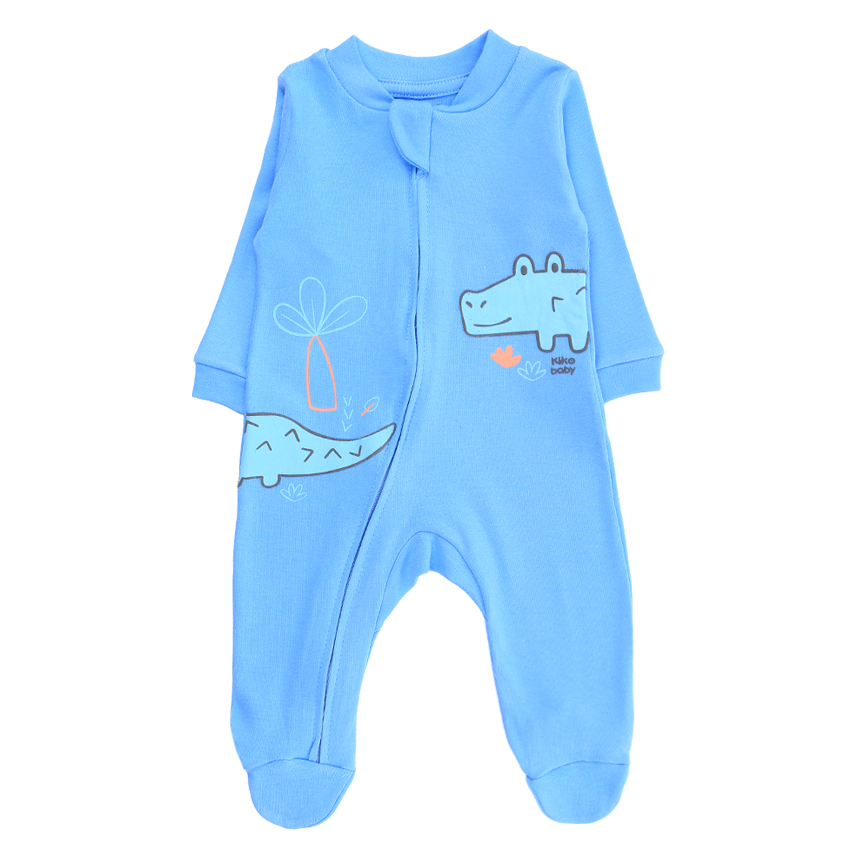 Macacão Longo Bebê Kiko Estampa Crocodilos Em Suedine