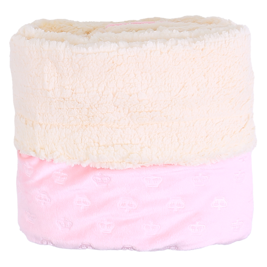 Cobertor Bebê Reininho Sherpa Estampa Coroas Rosa
