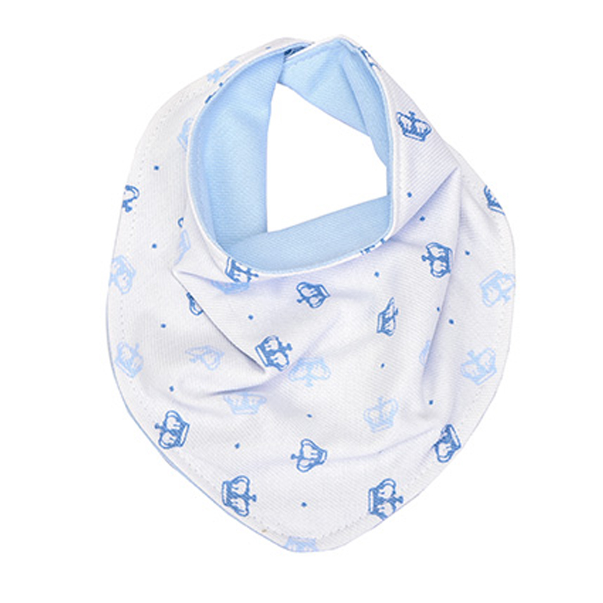 Babador Bebê Reininho Bandana Coroa Azul