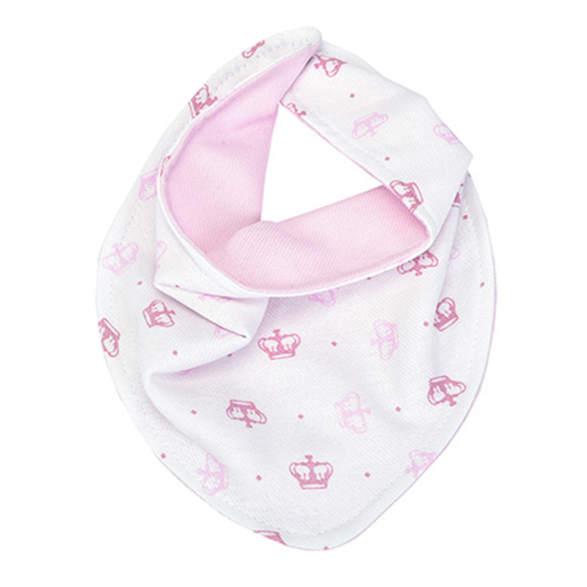 Babador Para Bebê Reininho Bandana Coroa Rosa