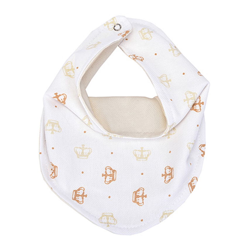 Babador Para Bebê Reininho Bandana Coroa Bege