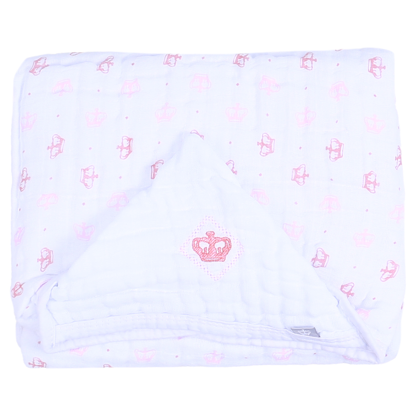 Toalha Com Capuz Reininho Classic Soft Estampa Coroa Rosa