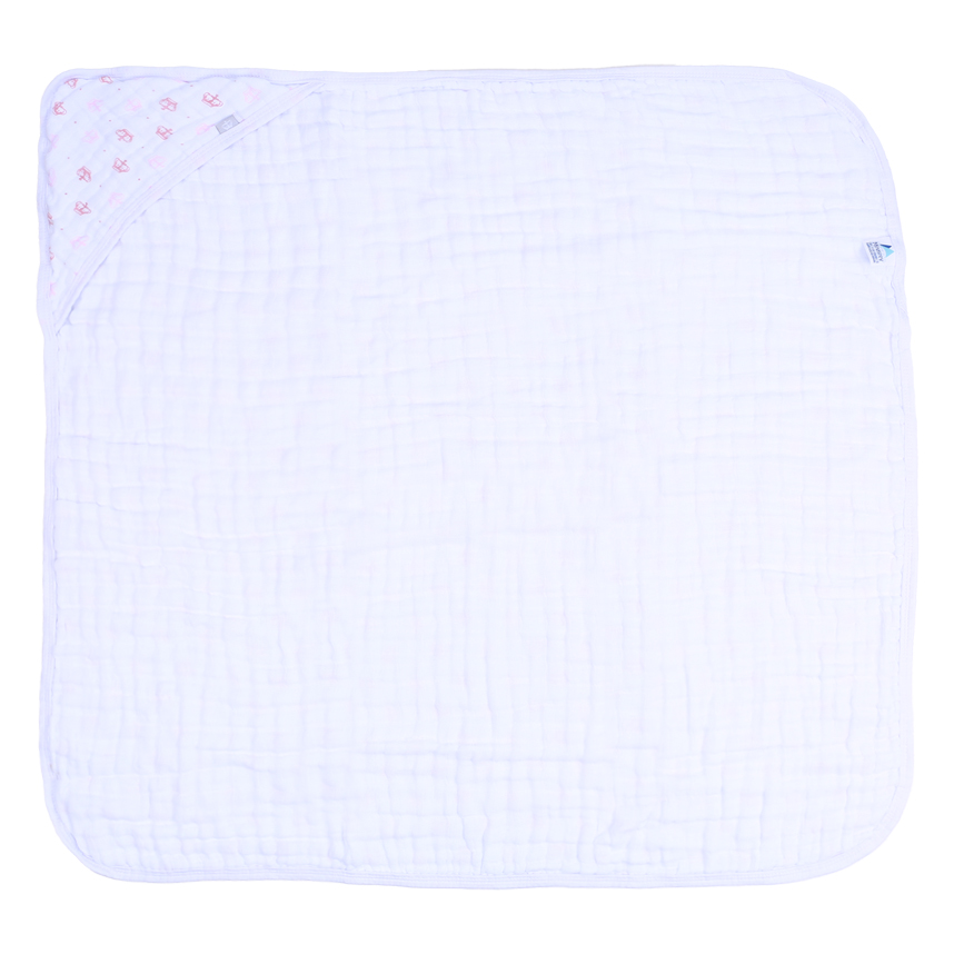 Toalha com Capuz Reininho Classic Soft Estampa Coroa Rosa