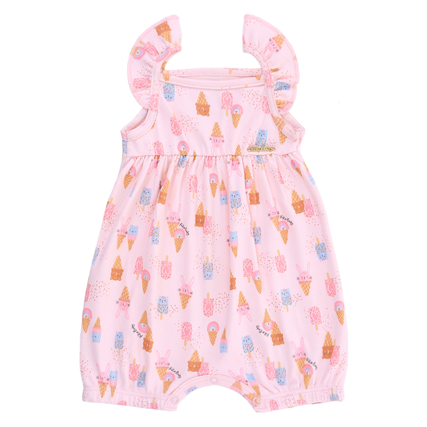 Banho De Sol Bebê Kiko Estampa Sorvetes Em Suedine