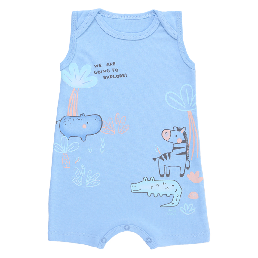 Banho de Sol Bebê Kiko Estampa Safari Em Suedine Banho de Sol Bebê Kiko Estampa Safari Em Suedine