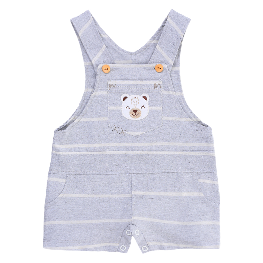 Macacão Curto Bebê Din Don Detalhe Bordado Urso Macacão Curto Bebê Din Don Detalhe Bordado Urso