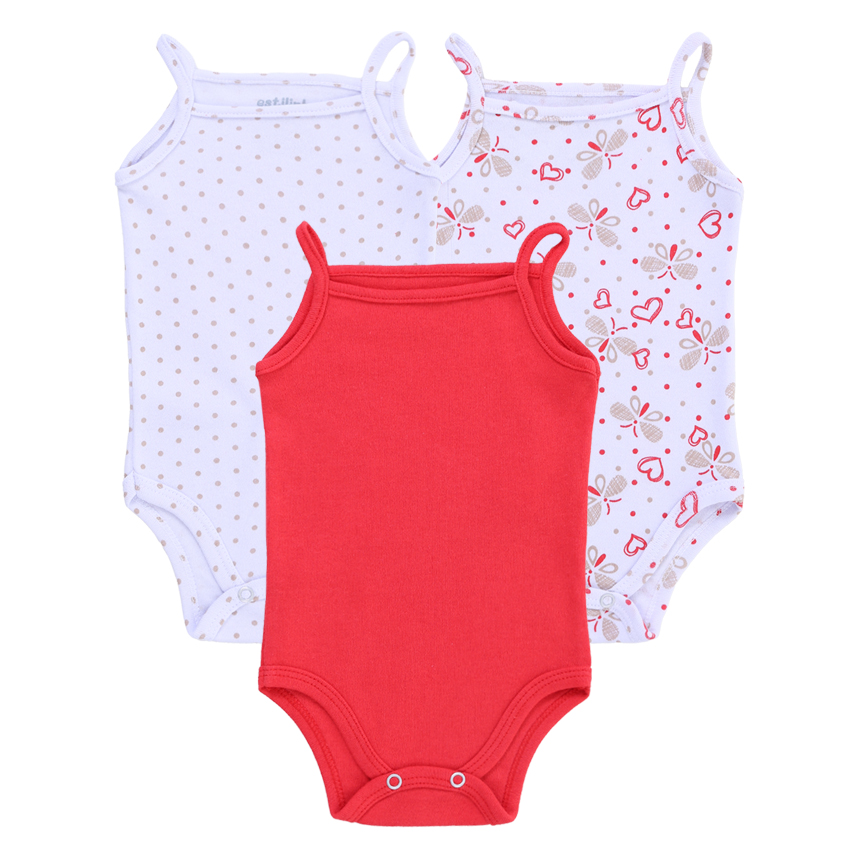 Kit Body Bebê Estilinho Alcinha Estampa Corações 3 Peças Kit Body Bebê Estilinho Alcinha Estampa Corações 3 Peças