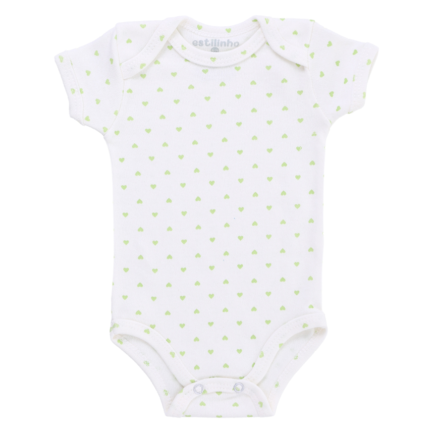 Kit Body Bebê Estilinho Manga Curta Estampa Flor 3 Peças Kit Body Bebê Estilinho Manga Curta Estampa Flor 3 Peças