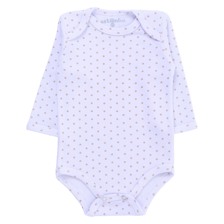 Kit Body Bebê Estilinho Manga Longa Estampa Coração 3 Peças Kit Body Bebê Estilinho Manga Longa Estampa Coração 3 Peças